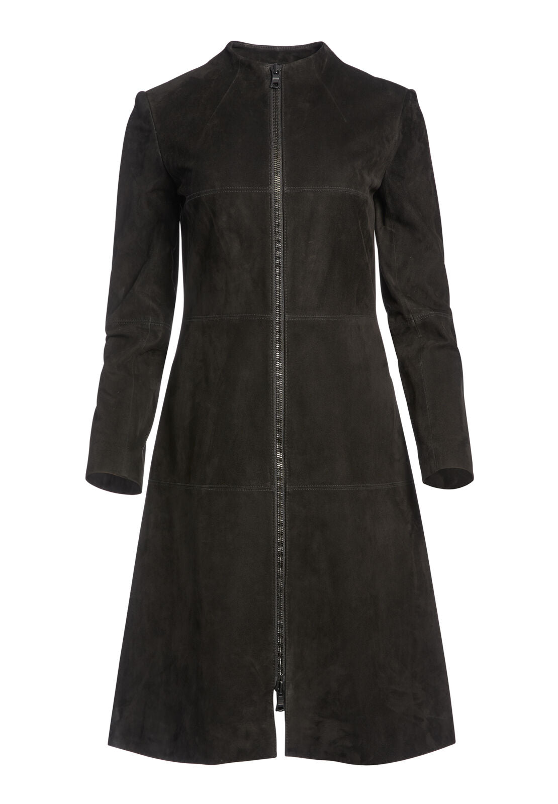 LOGAN SUEDE MOCK NECK MIDI COAT