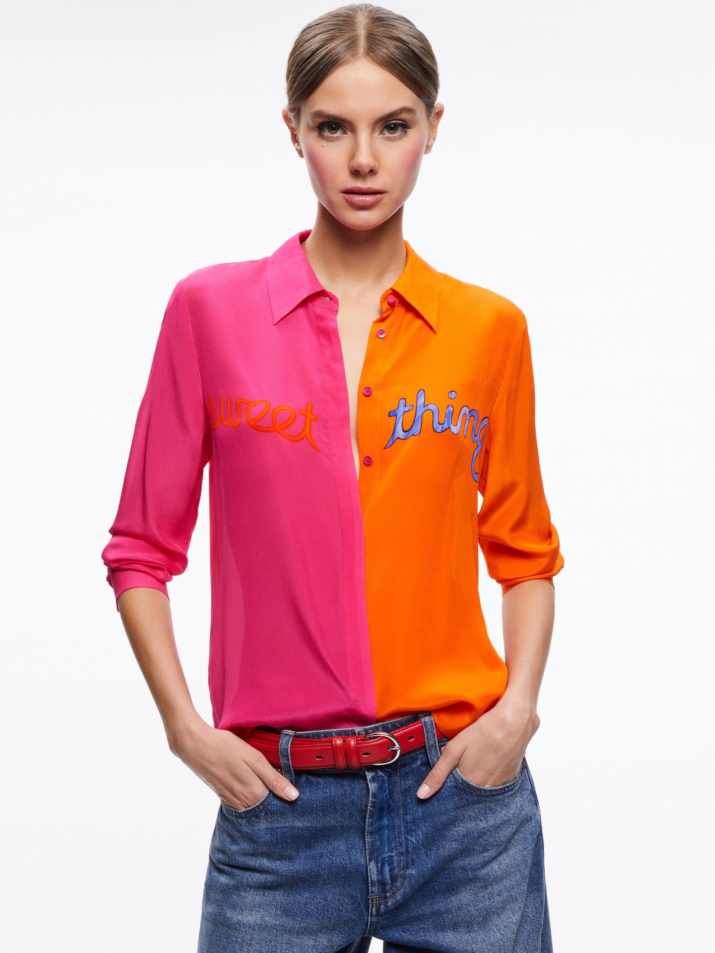 A+O X DEBORAH KASS WILLA PLACKET TOP