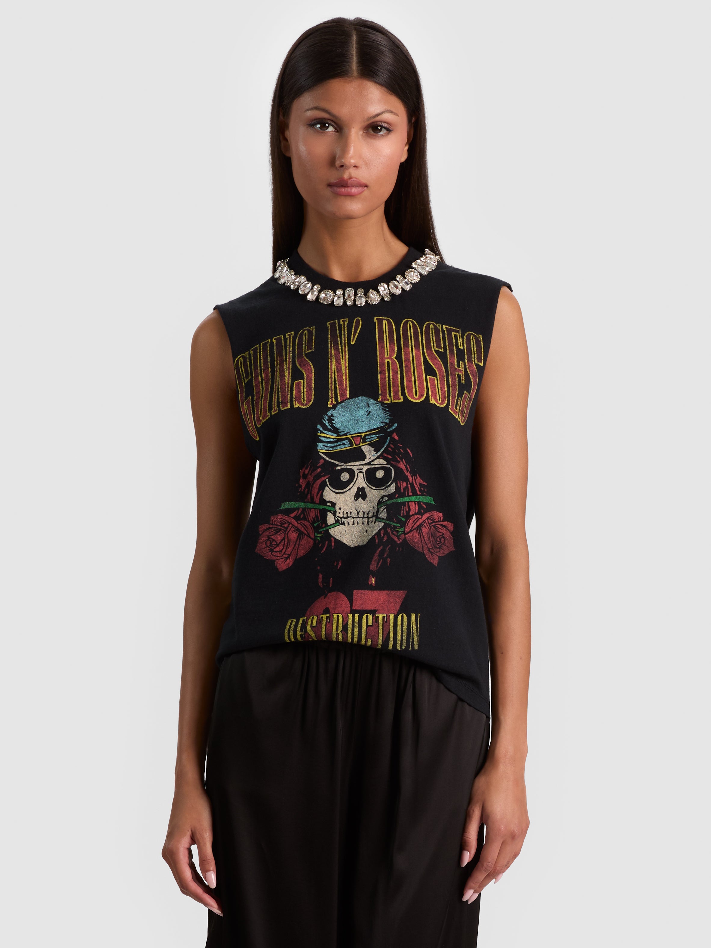 hide　guns n' roses llica MICAH EMBELLISHED MUSCLE TANK in GUNS N ROSES | ALICE + OLIVIA