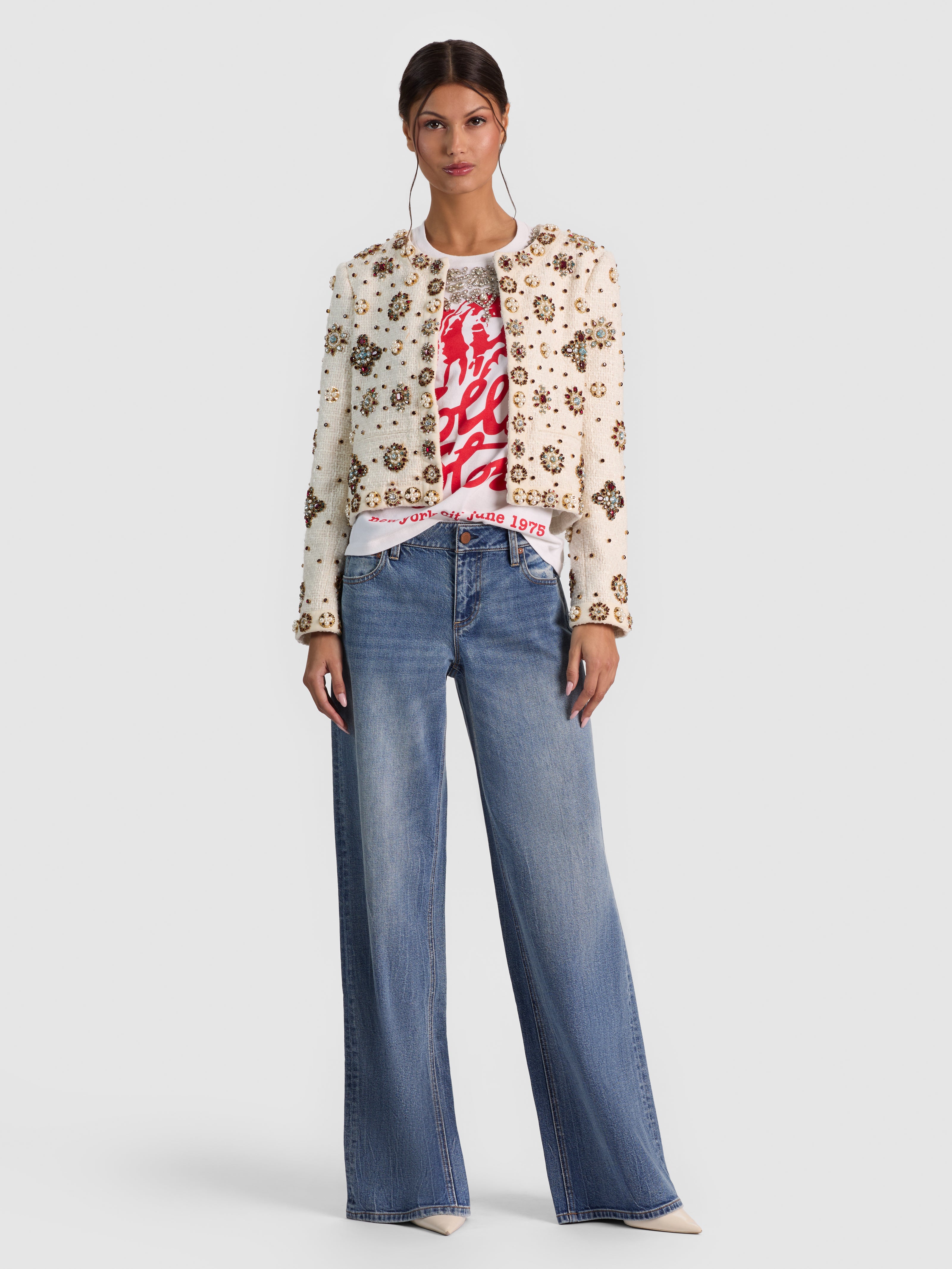 LANDON EMBELLISHED BOX JACKET-OFF WHITE/MULTI-ALICE + OLIVIA