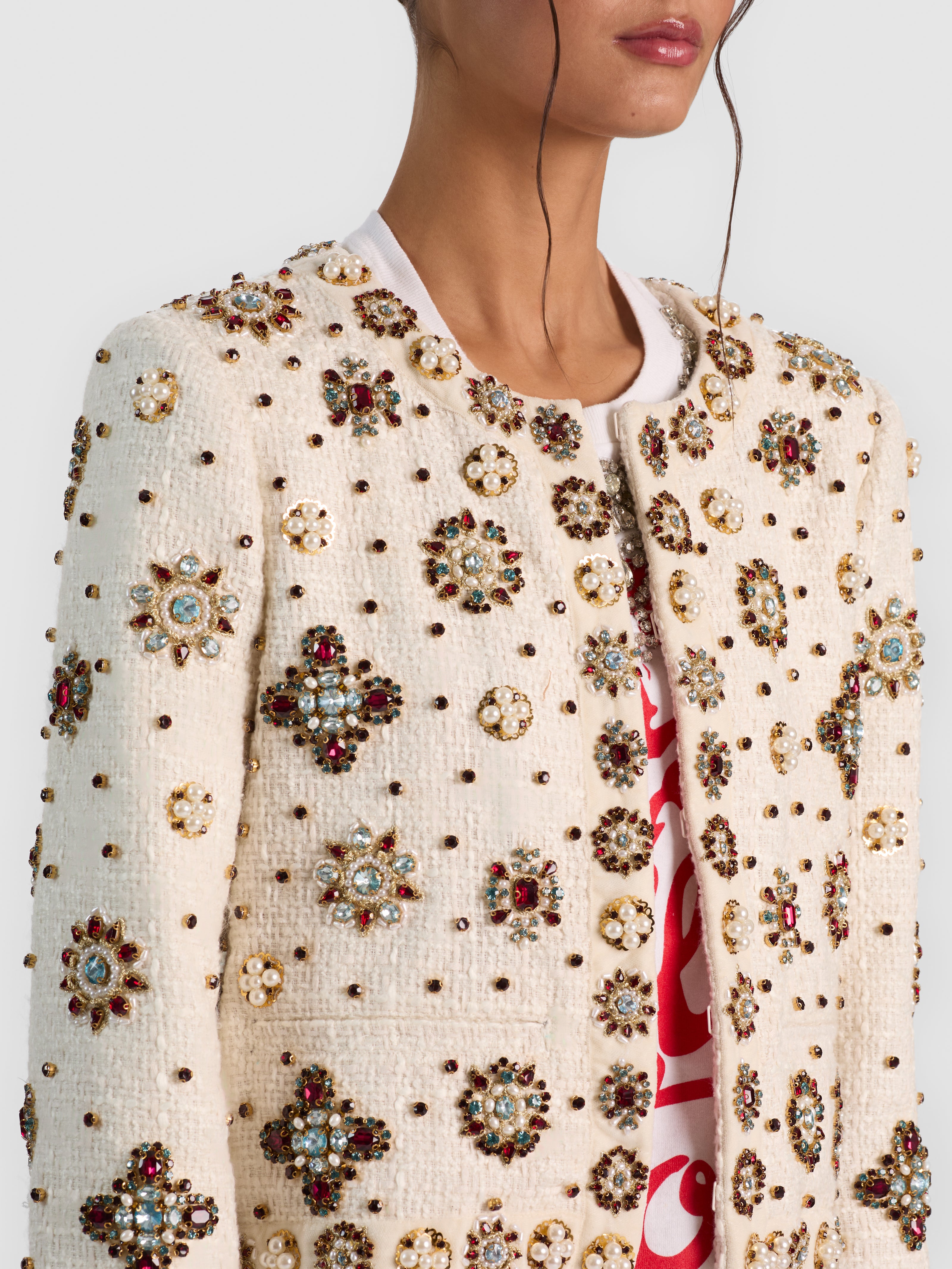 LANDON EMBELLISHED BOX JACKET-OFF WHITE/MULTI-ALICE + OLIVIA