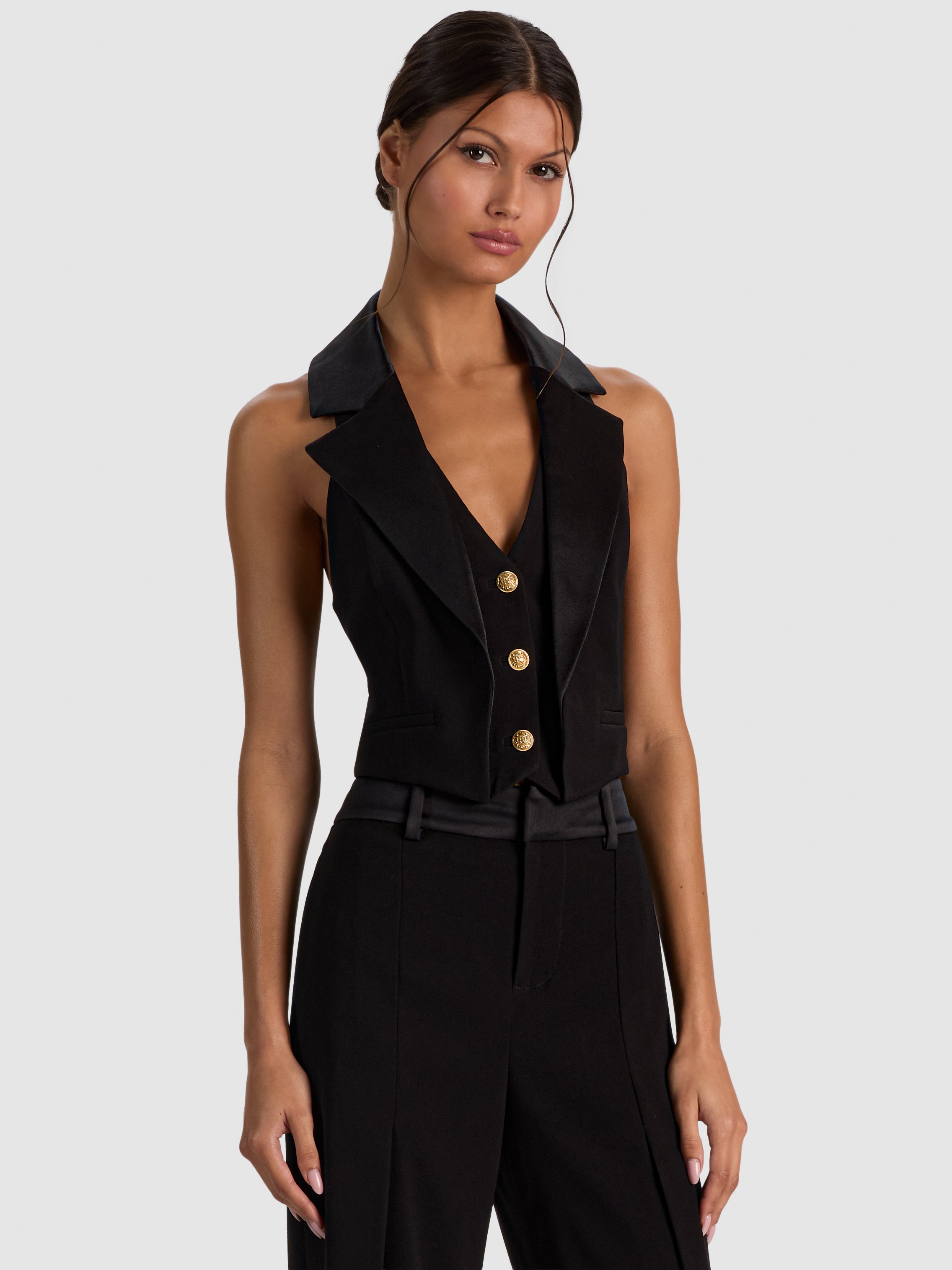 TESSA VEST WITH LAPEL-Black-ALICE + OLIVIA
