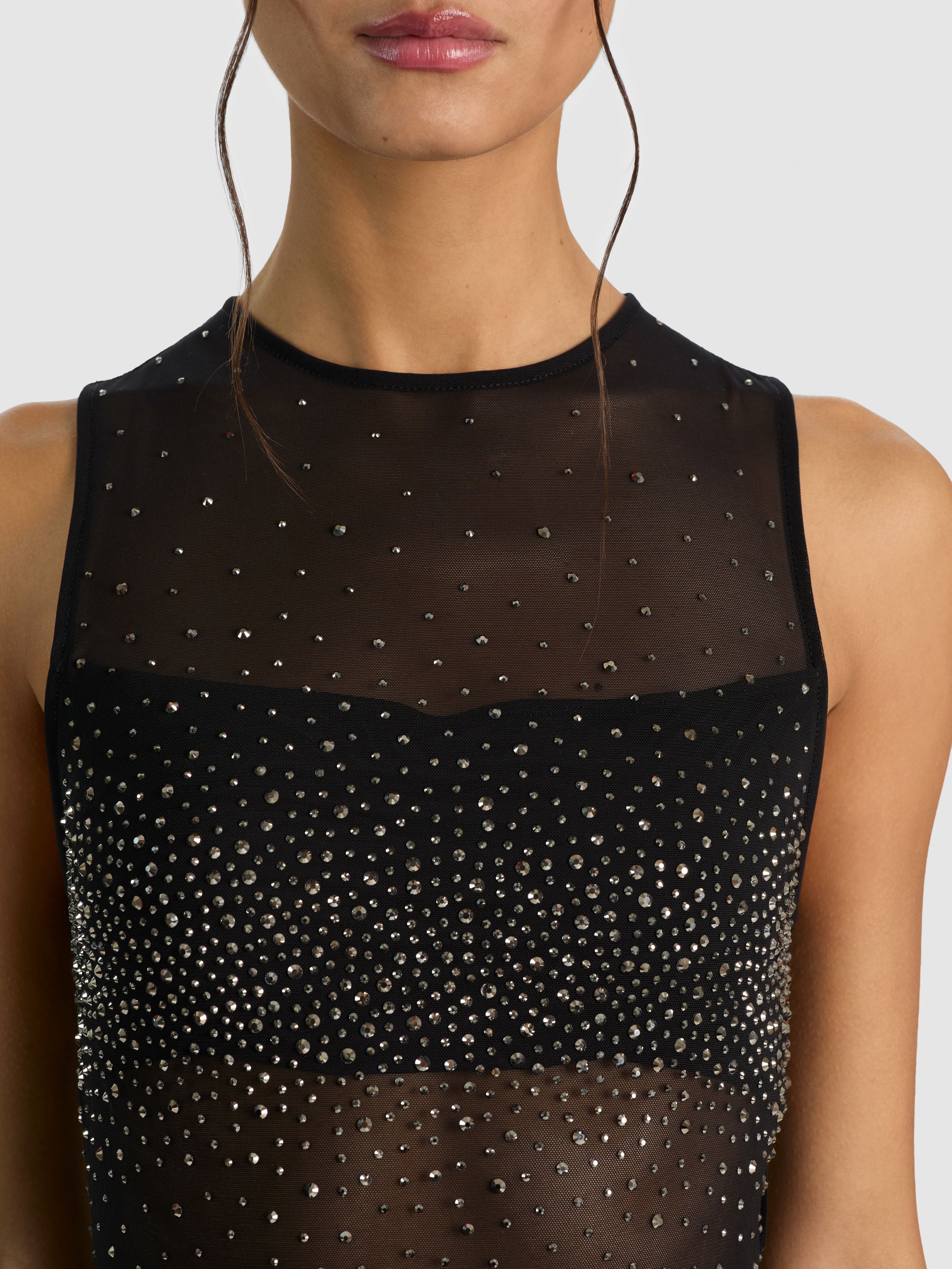 BODY-GAINE SANS MANCHES COL ROND BANDEAU – NOIR/HÉMATITE-ALICE + OLIVIA