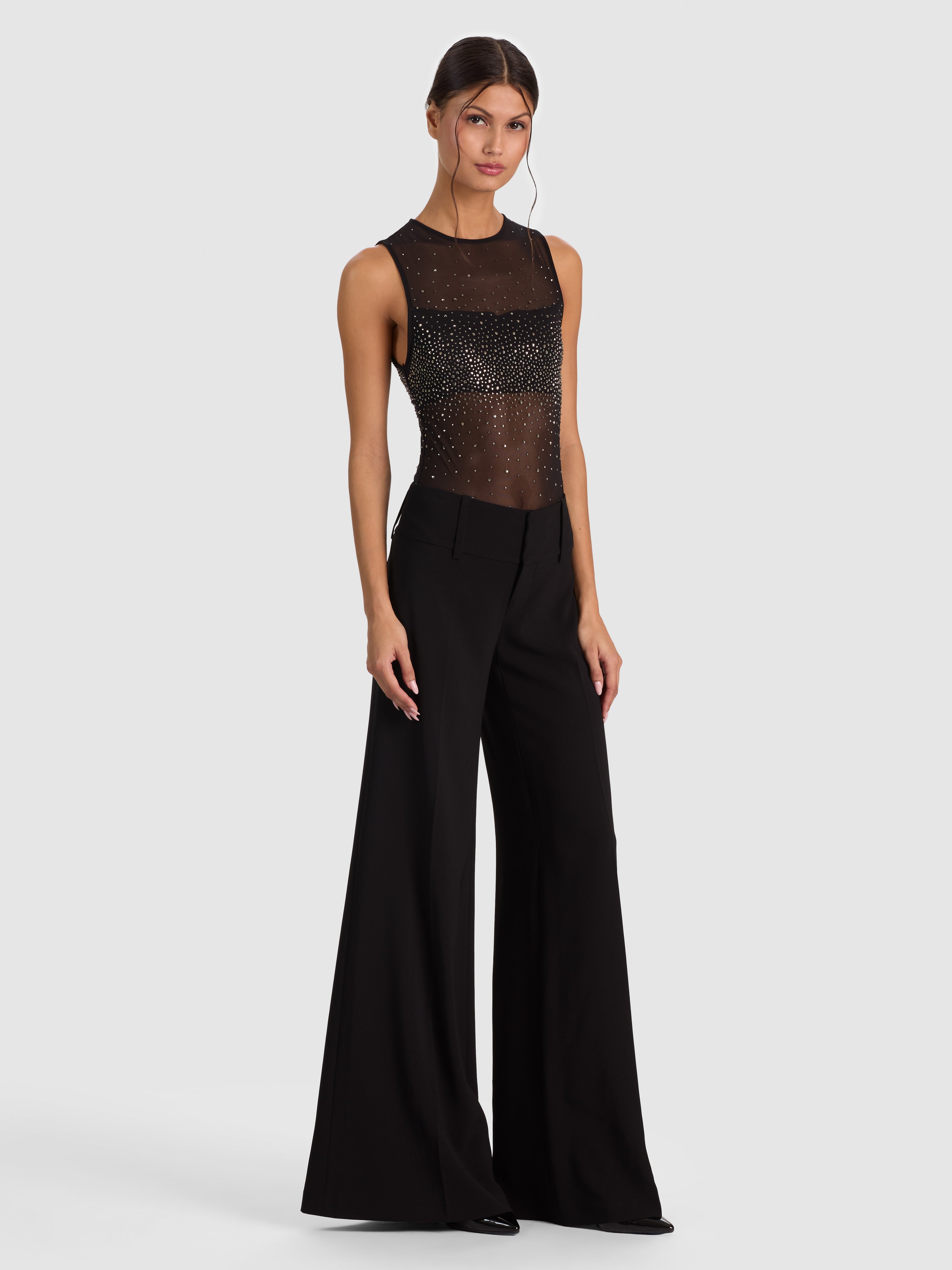 BODY-GAINE SANS MANCHES COL ROND BANDEAU – NOIR/HÉMATITE-ALICE + OLIVIA