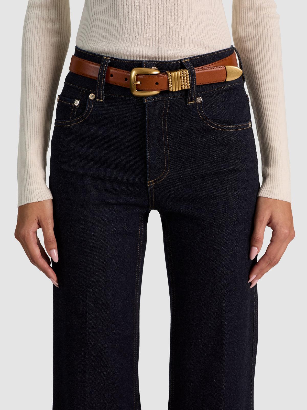HAYDEN GILDED BELT - CAMEL/GOLD