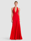 ABITO LUNGO CON CINTURA TINLEY TIE-CANDY APPLE-ALICE + OLIVIA