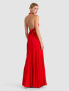 ABITO LUNGO CON CINTURA TINLEY TIE-CANDY APPLE-ALICE + OLIVIA