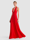 ABITO LUNGO CON CINTURA TINLEY TIE-CANDY APPLE-ALICE + OLIVIA