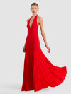 ABITO LUNGO CON CINTURA TINLEY TIE-CANDY APPLE-ALICE + OLIVIA