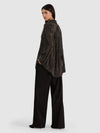 FINELY EMBELLISHED OVERSIZED UTILITY SHIRT-BLACK/GUNMETAL-ALICE + OLIVIA