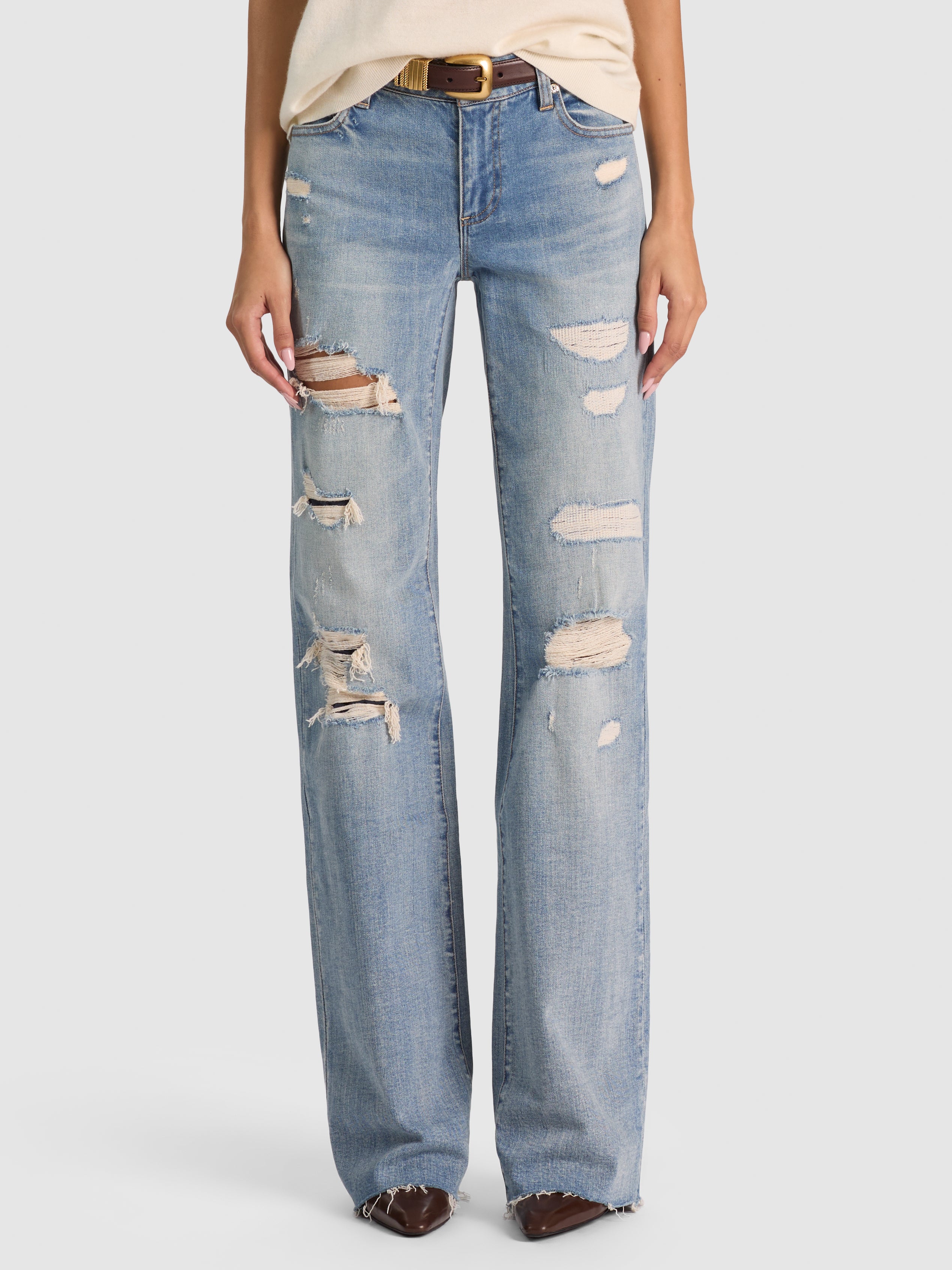 AUSTIN BOOTCUT JEAN-GENEVIEVE DESTROY-ALICE + OLIVIA