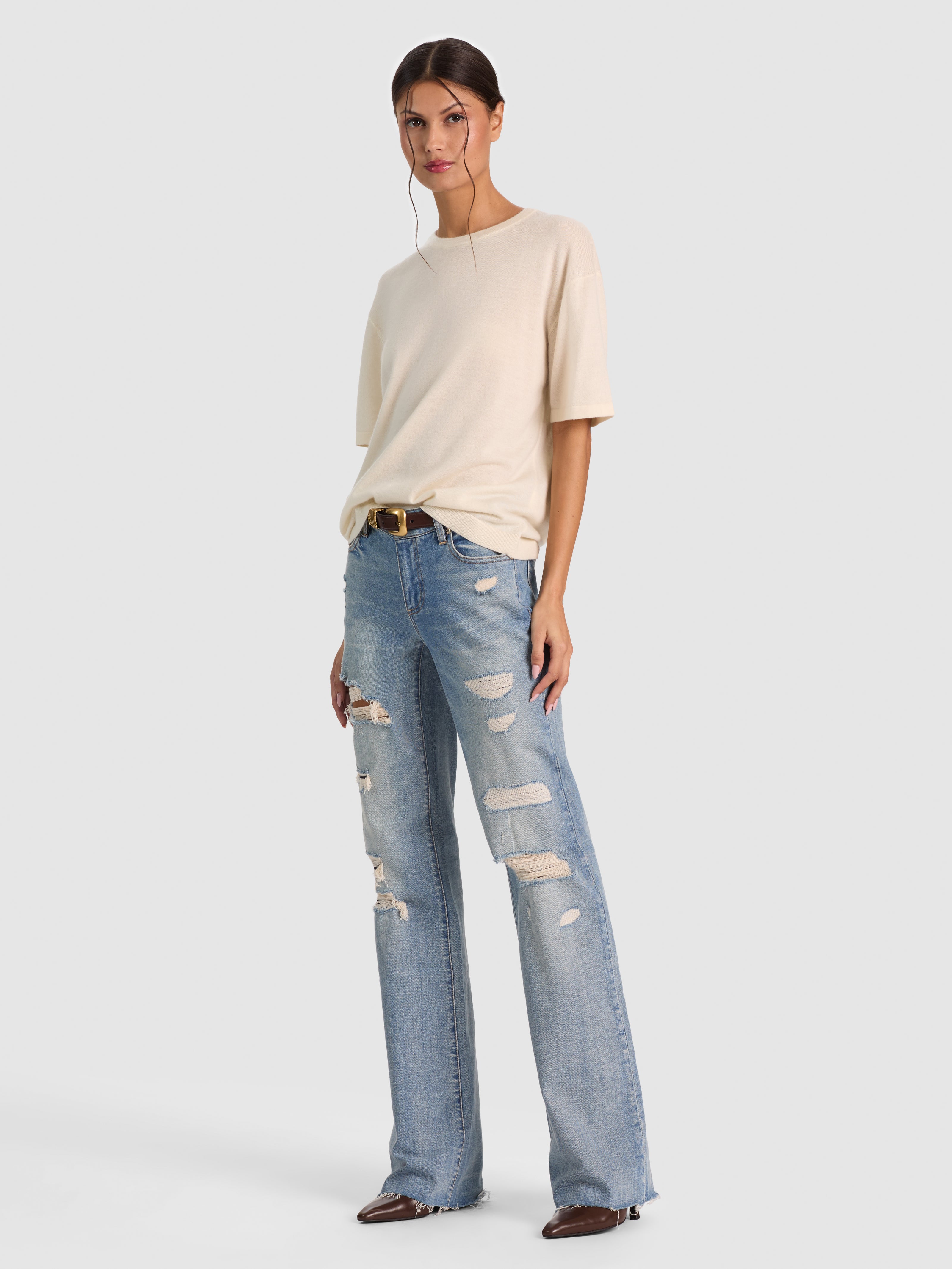AUSTIN BOOTCUT JEAN-GENEVIEVE DESTROY-ALICE + OLIVIA