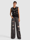 STUPENDO JEANS AMPIO LR EMBELL-ALICE + OLIVIA