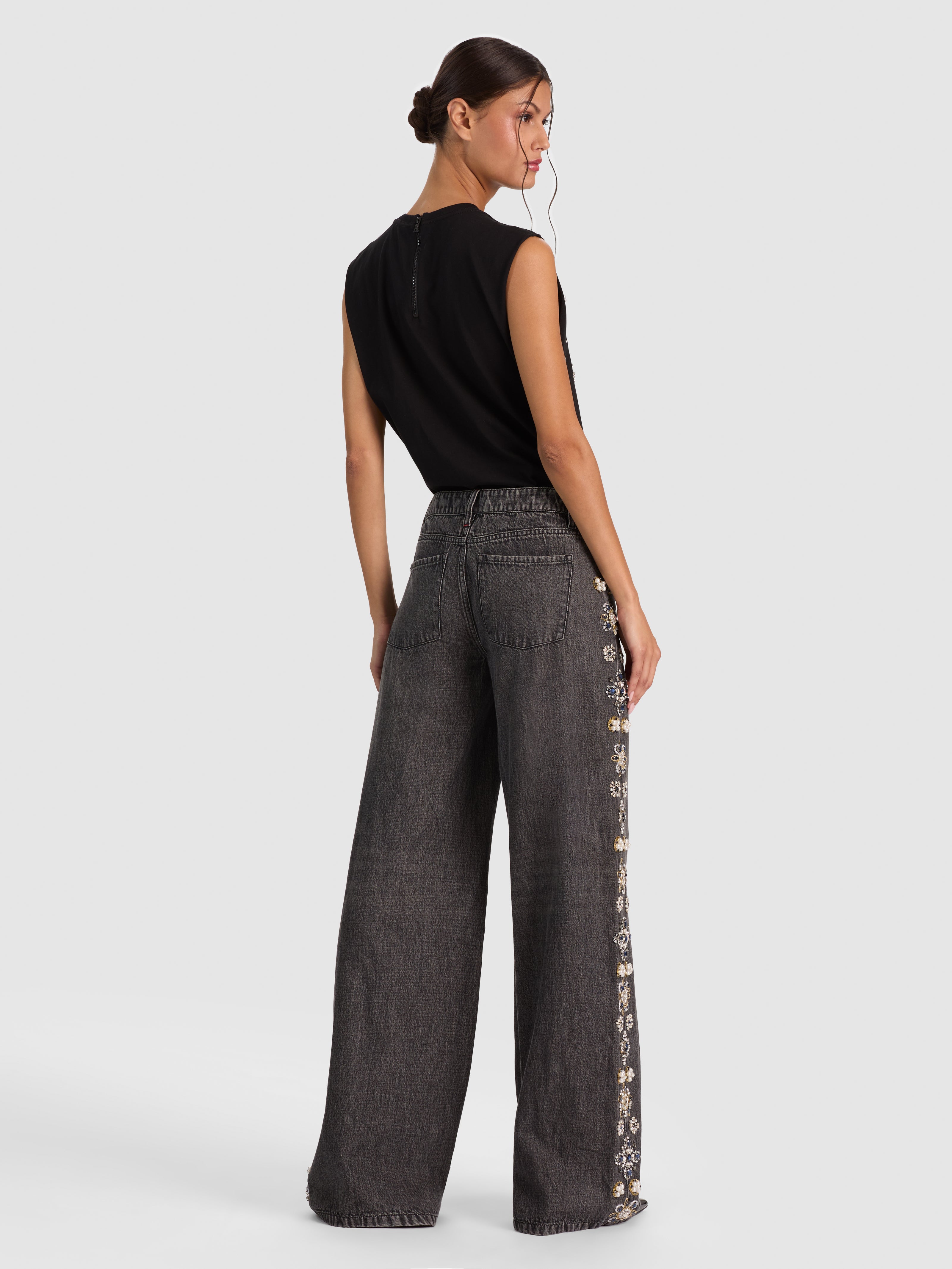 STUPENDO JEANS AMPIO LR EMBELL-ALICE + OLIVIA