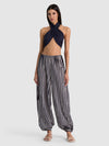 A+O X CONIGLIO PALM BEACH BUBBLE PANT-METRO STRIPE MIDNIGHT BLUE LG-ALICE + OLIVIA