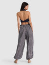 A+O X CONIGLIO PALM BEACH BUBBLE PANT-METRO STRIPE MIDNIGHT BLUE LG-ALICE + OLIVIA