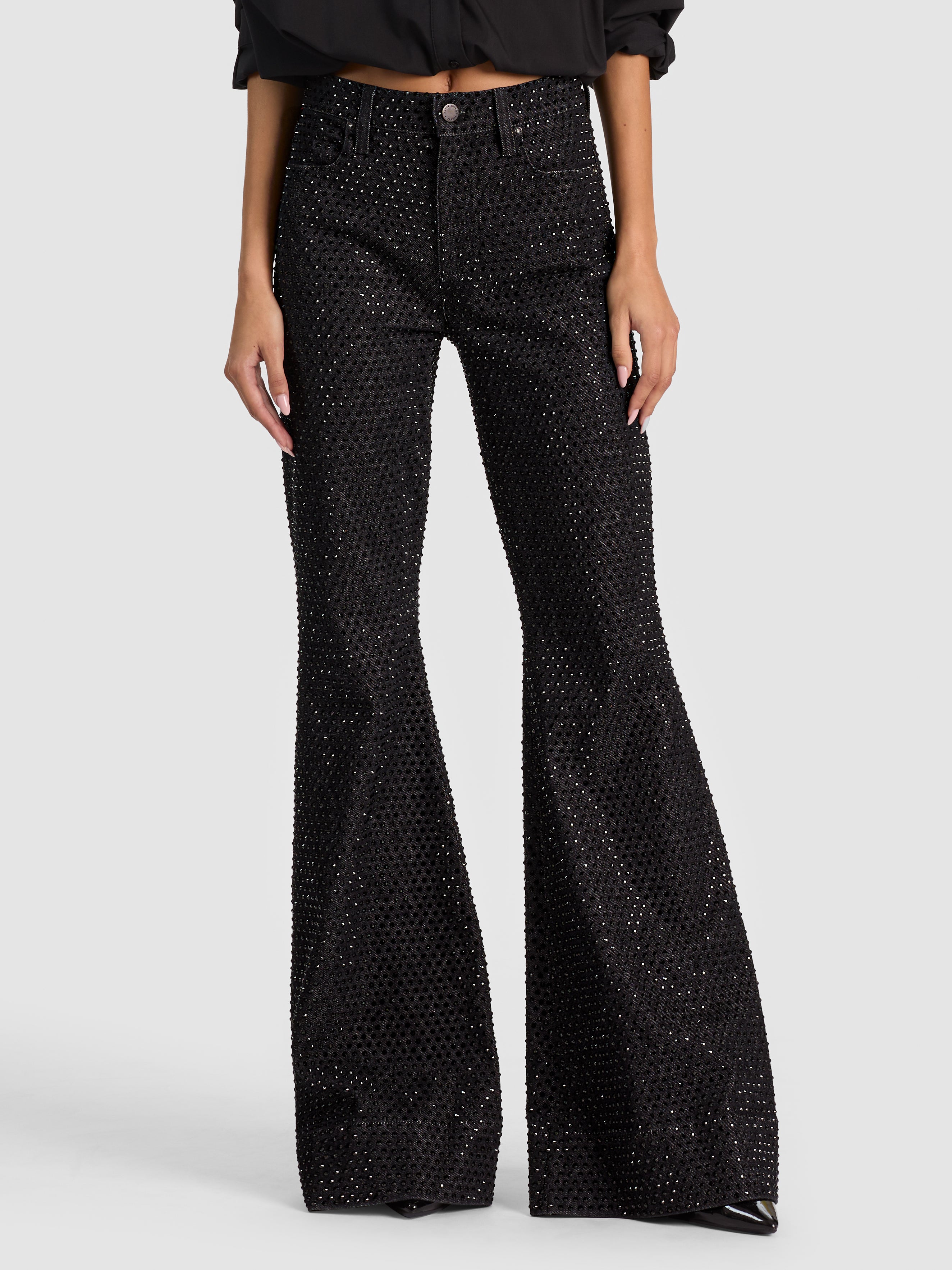 BEAUTIFUL EMBELLISHED JEAN-CLARISSA BLACK/BLACK-ALICE + OLIVIA