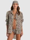 A+O X CONIGLIO PALM BEACH CLASSIC BUTTON DOWN-ZEBRA PRINT-ALICE + OLIVIA