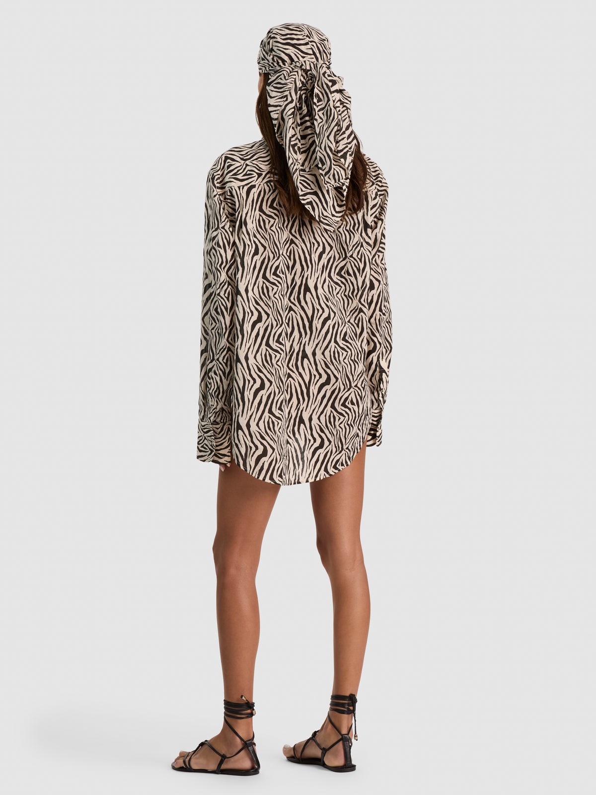 A+O X CONIGLIO PALM BEACH SEAVIEW SCARF-ZEBRA PRINT-ALICE + OLIVIA