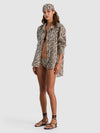A+O X CONIGLIO PALM BEACH CLASSIC BUTTON DOWN-ZEBRA PRINT-ALICE + OLIVIA