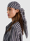 A+O X CONIGLIO PALM BEACH SEAVIEW SCARF-METRO STRIPE MIDNIGHT BLUE LG-ALICE + OLIVIA