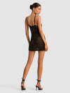 GIOIA SEQUIN CROCHET MINI DRESS-Black-ALICE + OLIVIA
