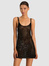 GIOIA SEQUIN CROCHET MINI DRESS-Black-ALICE + OLIVIA