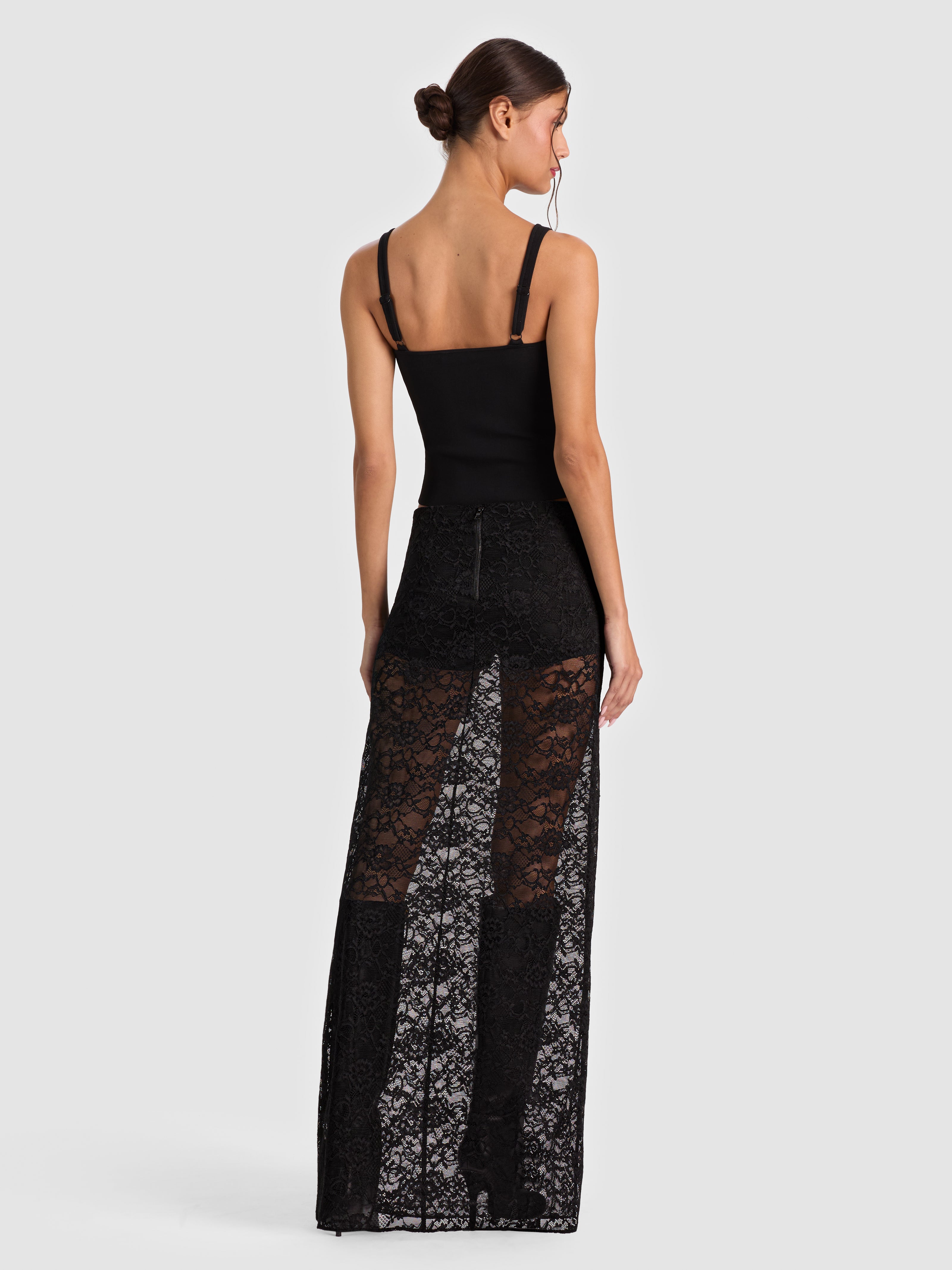 JUPE MAXI À ENFILER EN DENTELLE MAEVE LR DOUBLURE SHORTY-ALICE + OLIVIA