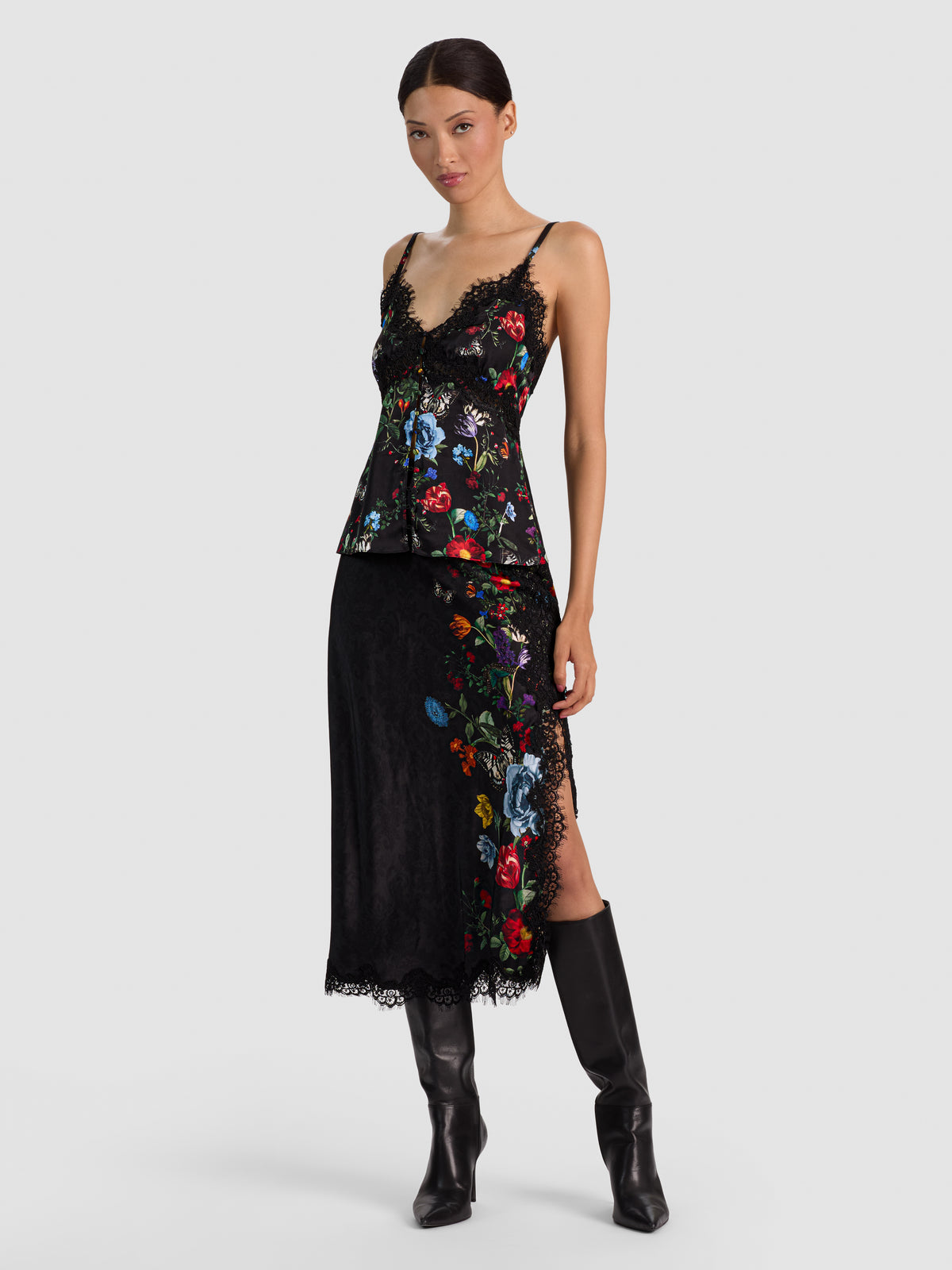 GONNA SOTTOVESTE MIDI MAEVE CON BORDO IN PIZZO - MANOR ILLUMINATO DALLA LUNA