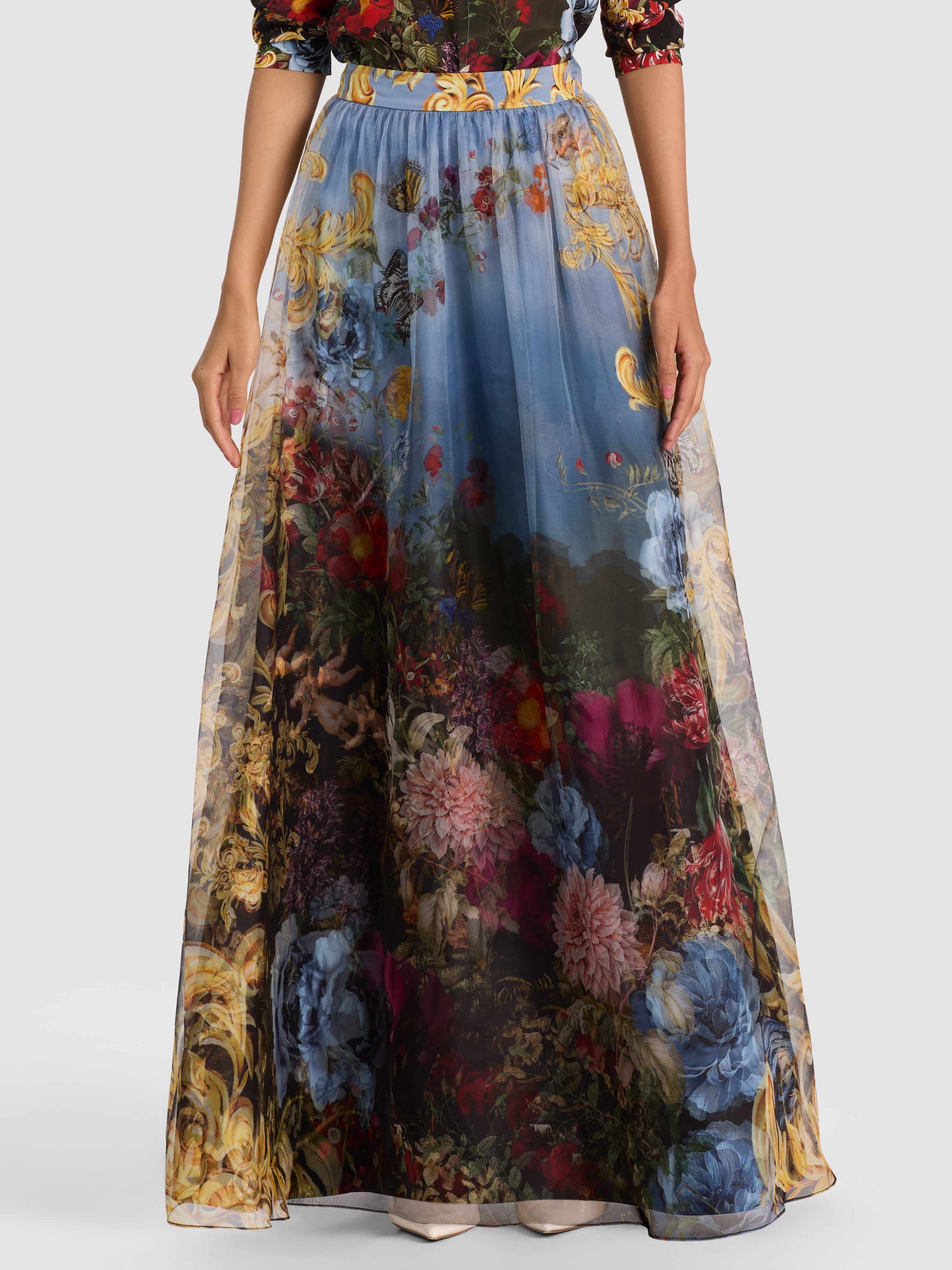 DIXIE BALLGOWN SKIRT-ALPINE DAWN-ALICE + OLIVIA