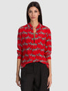TOP WILLA PLKT-ZEBRA STRIDE CANDY APPLE-ALICE + OLIVIA