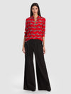TOP WILLA PLKT-ZEBRA STRIDE CANDY APPLE-ALICE + OLIVIA