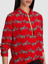 TOP WILLA PLKT-ZEBRA STRIDE CANDY APPLE-ALICE + OLIVIA