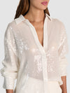 CAMICIA BOTTON-DOWN DIMITRA PAILLETTES OVSZ-OFF WHITE-ALICE + OLIVIA