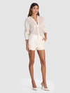 CAMICIA BOTTON-DOWN DIMITRA PAILLETTES OVSZ-OFF WHITE-ALICE + OLIVIA