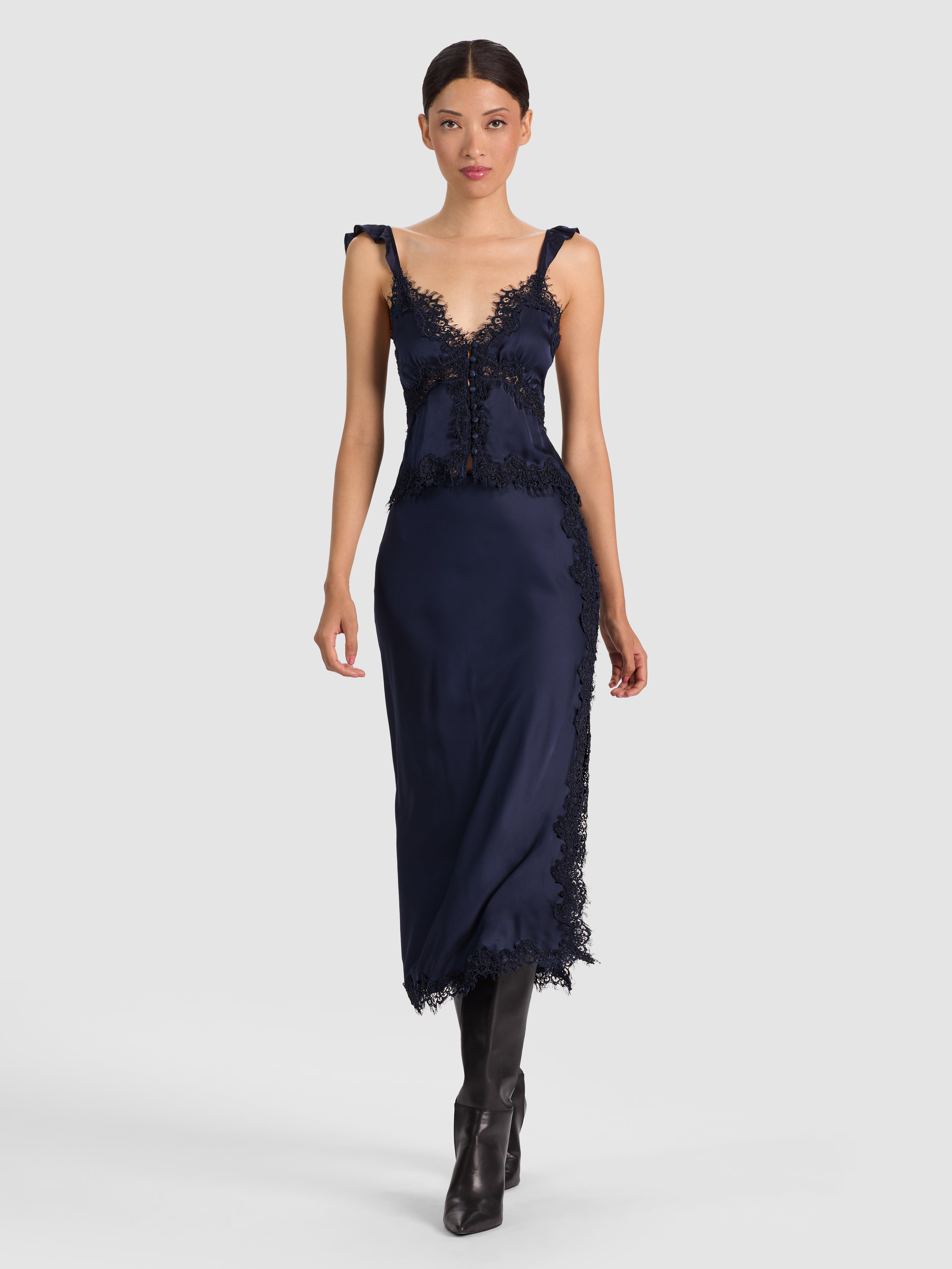 HAUT RAFAELLA AVEC DENTELLE ET MANCHES À VOLANTS-ALICE + OLIVIA