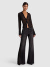 FREYA EMBELLISHED BUTTON DOWN TOP-BLACK/GOLD-ALICE + OLIVIA