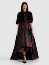 DEIRDRE FAUX FUR CAPELET-Black-ALICE + OLIVIA