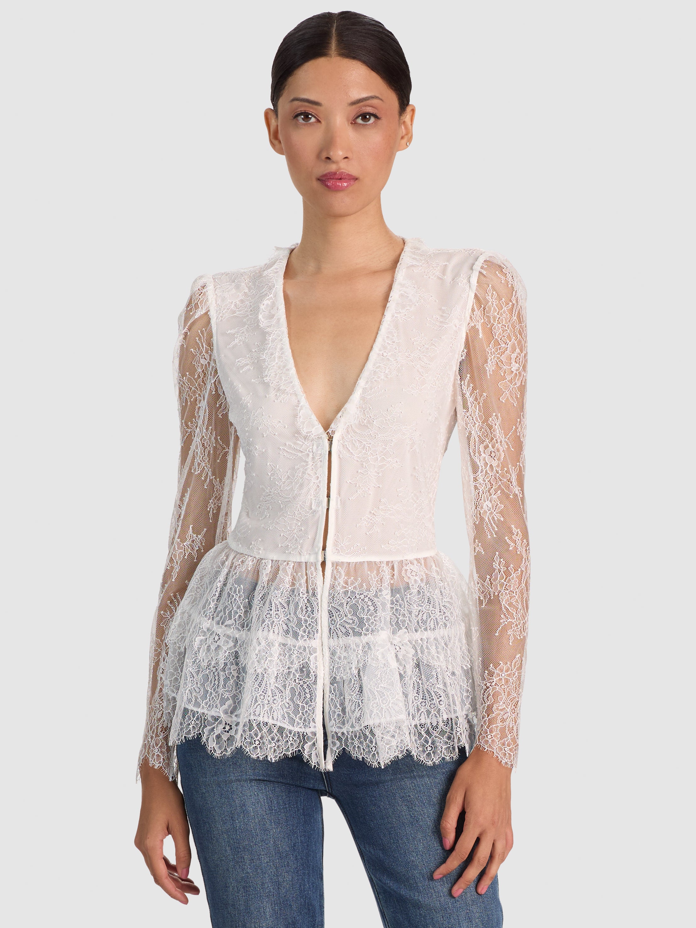 TOP IN PIZZO SCOLLO A V XAVIER-ALICE + OLIVIA