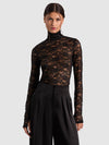 DELAINA LACE TURTLE NECK TOP-Black-ALICE + OLIVIA