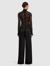 DELAINA LACE TURTLE NECK TOP-Black-ALICE + OLIVIA