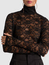 DELAINA LACE TURTLE NECK TOP-Black-ALICE + OLIVIA