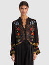 MARION BLOUSE PLISSÉE À MANCHES COURTES EN DENTELLE-ALICE + OLIVIA
