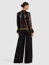 MARION BLOUSE PLISSÉE À MANCHES COURTES EN DENTELLE-ALICE + OLIVIA