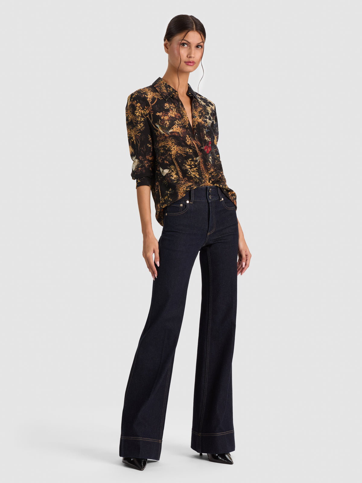 WILLA SILK BLOUSE - WISTFUL WOODS