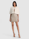 CAPPELLO A MANTELLA IN PELLICCIA SINTETICA DEIRDRE-SOFT WHITE-ALICE + OLIVIA