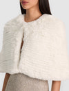 CAPPELLO A MANTELLA IN PELLICCIA SINTETICA DEIRDRE-SOFT WHITE-ALICE + OLIVIA