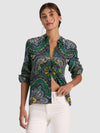 WILLA SILK BLOUSE-BON VOYAGE DEEP EMERALD-ALICE + OLIVIA