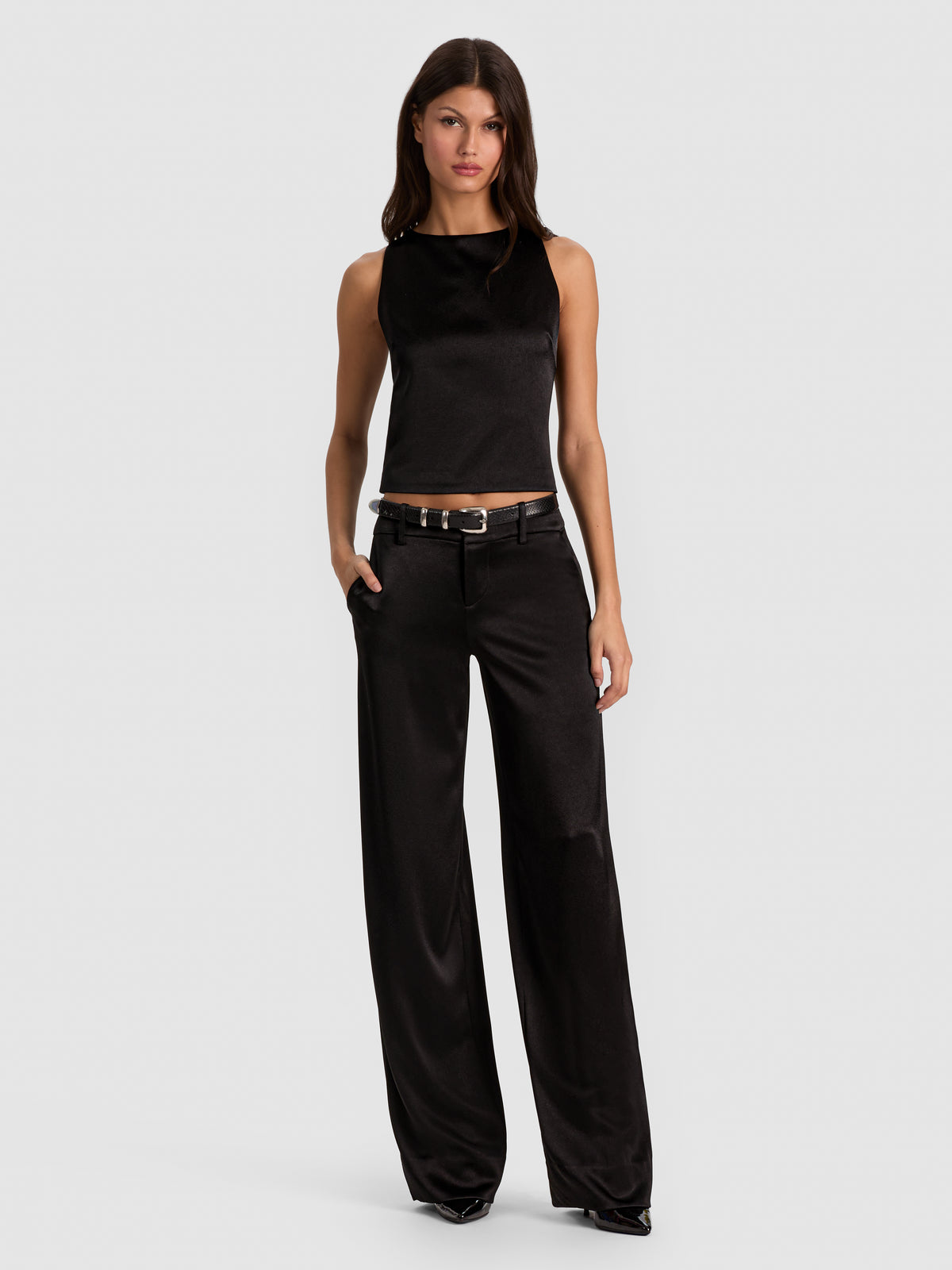 YVETTE BOAT NECK TANK - BLACK