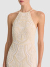 GIULIA EMBELLISHED HALTER FRINGE MIDI DRESS-VANILLA-ALICE + OLIVIA
